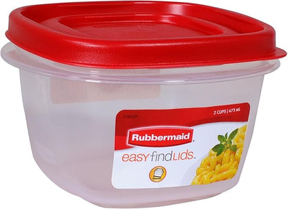 Rubbermaid 7J60 Easy Find Lid Square 2-Cup Food Storage
