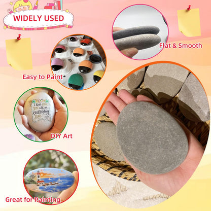 Lifetop 15PCS Large Rocks for Painting,DIY Rocks 3.5"-4.5" Flat & Smooth for Painting, Arts, Crafts, Decoration - Large Kindness Rocks Hand Picked