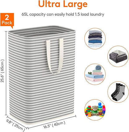 Lifewit 2 Pack Laundry Hamper Large Collapsible Laundry Baskets, Freestanding