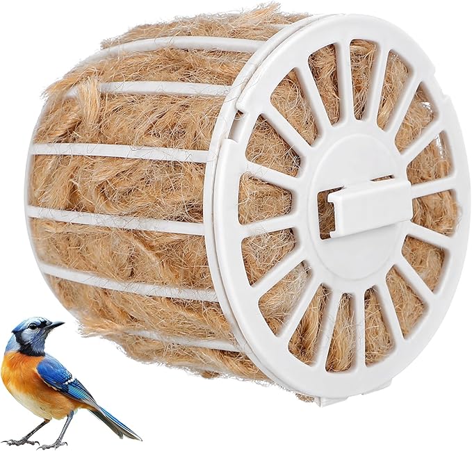 Abaodam Cotton and Jute Bird Nest Material for Small Birds Parakeets Canaries Finches Comfortable Reusable Nesting Pad for Birdhouses and Habitat Decoration
