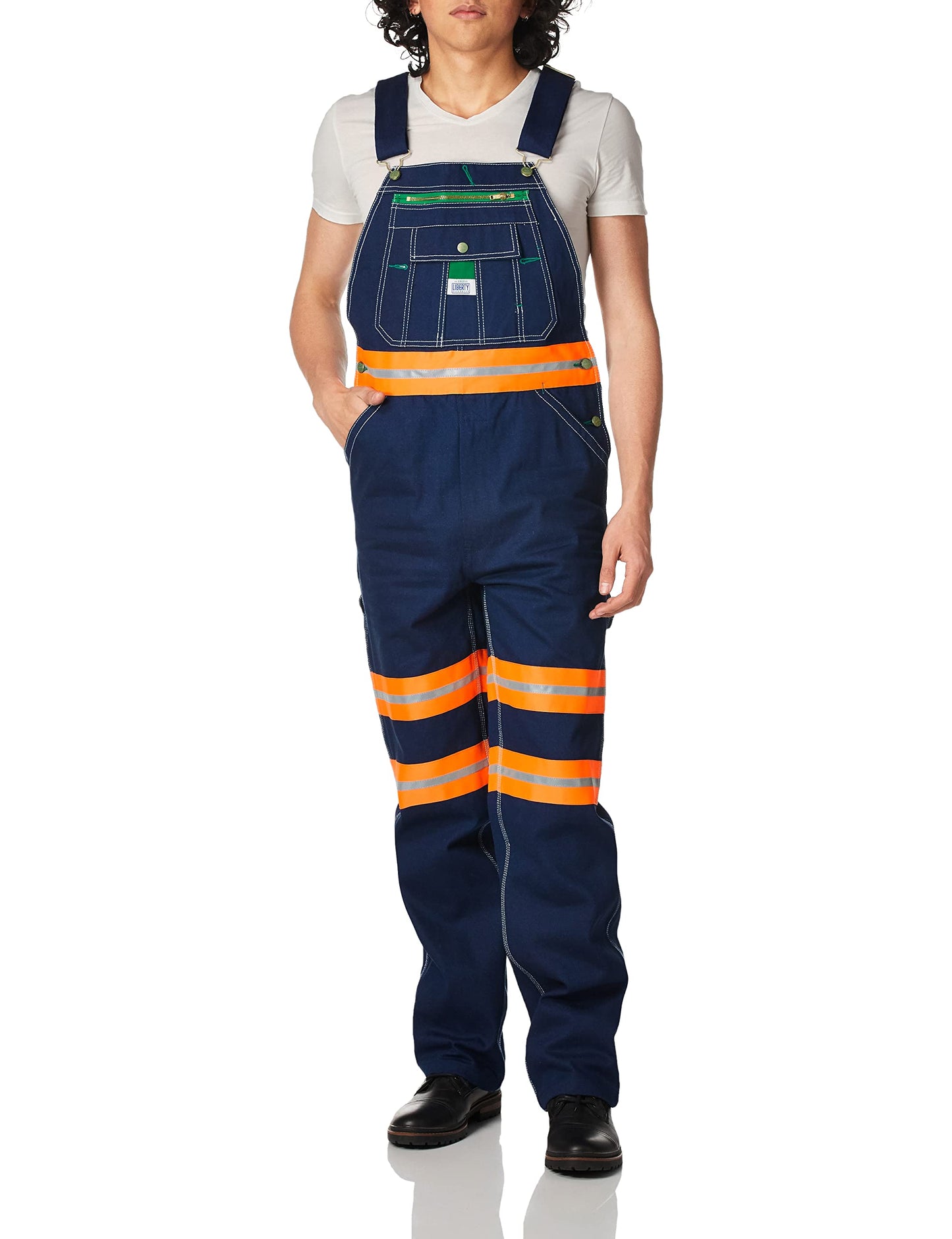 Liberty Men's Hi-Vis Bib Overalls, Hi-Vis Orange, 34W x 32L