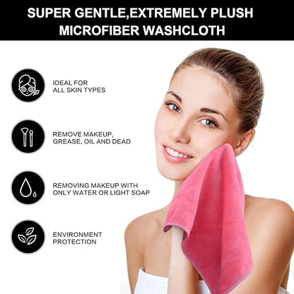 SINLAND Microfiber Facial Cloths Fast Drying Washcloth 12inch x 12inch Dark