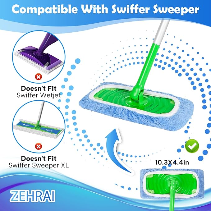 6 Pack Reusable Microfiber Mop Pads Compatible