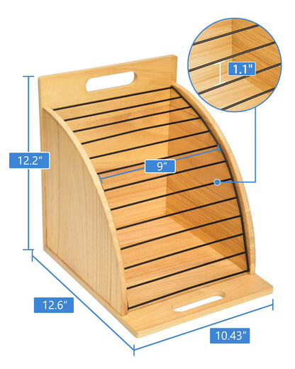 HULISEN Clipboard Holder, Wooden Clipboard Organizer with Raised Side Panel, Clip Board Storage Rack for Classroom and Office, Clip Boards not Included