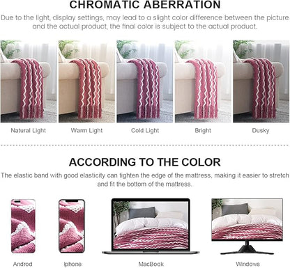 BOURINA Fluffy Chenille Knitted Fringe Throw Blanket Lightweight Soft Cozy for Bed Sofa Chair Throw Blankets Rose Wine 50" x 60"