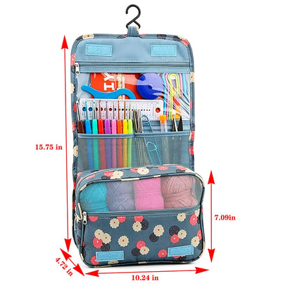 Hntess 118Pcs Crochet Kit for Beginners, Premium Knitting & Crochet Supplies Set with 12 Yarn Spools, 21 Crochet Hooks, 6 Sewing Needles & Storage Case, Complete Starter Crochet Kit for Adults Kids