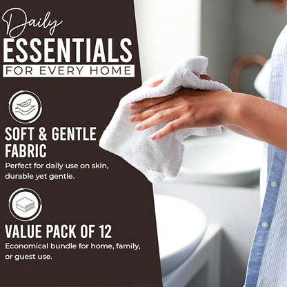 DAN RIVER 12 Pack Wash Cloths for Showering
