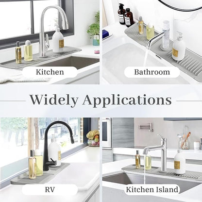 PoYang 24 Inch Faucet Mat for Kitchen Sink Splash Guard Behind Faucet, Sink