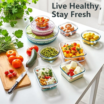 12 Pack Glass Lunch Meal Prep Containers