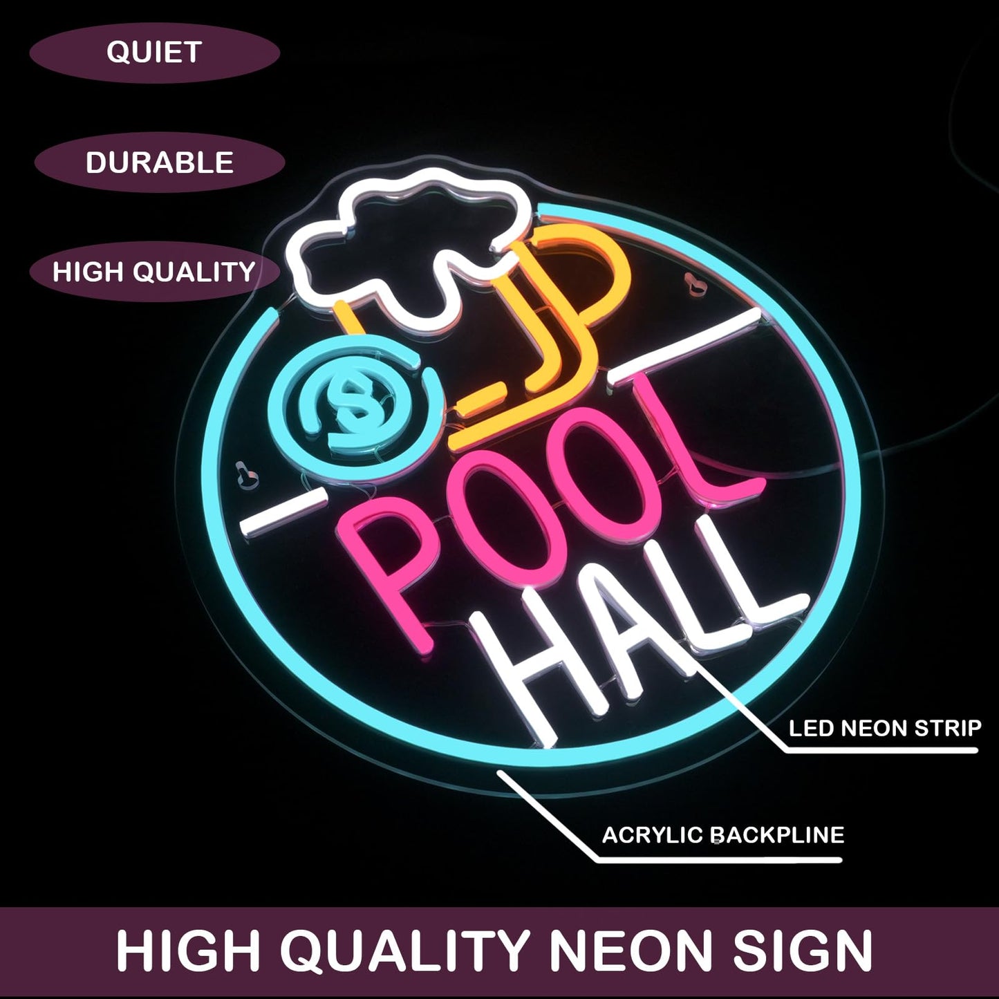 Horseneon Good Food Good Mood Neon LED Sign, Food Neon Signs for Wall Decor, Good Food Good Mood Neon Light with USB Powered for Snack Shop, Restaurant, Fast Food