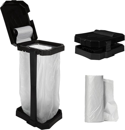 Wakeman Heavy Duty Black Trash Bag Portable Trash Bag Holder Stand