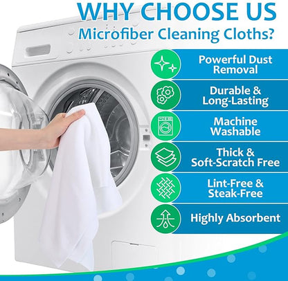 Newwiee 6 Pcs Extra Large Microfiber Cleaning Cloth 30" x 20" Washable Reusable