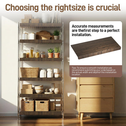 Wire Shelf Covers, Bamboo Wire Rack Covers for Pantry Shelves, Easy to Assemble Wooden Closet Wires Shelving Cover, 0.6 Inches Thick Waterproof Durable Shelf Dividers for Kitchen, 30 * 12 Inches