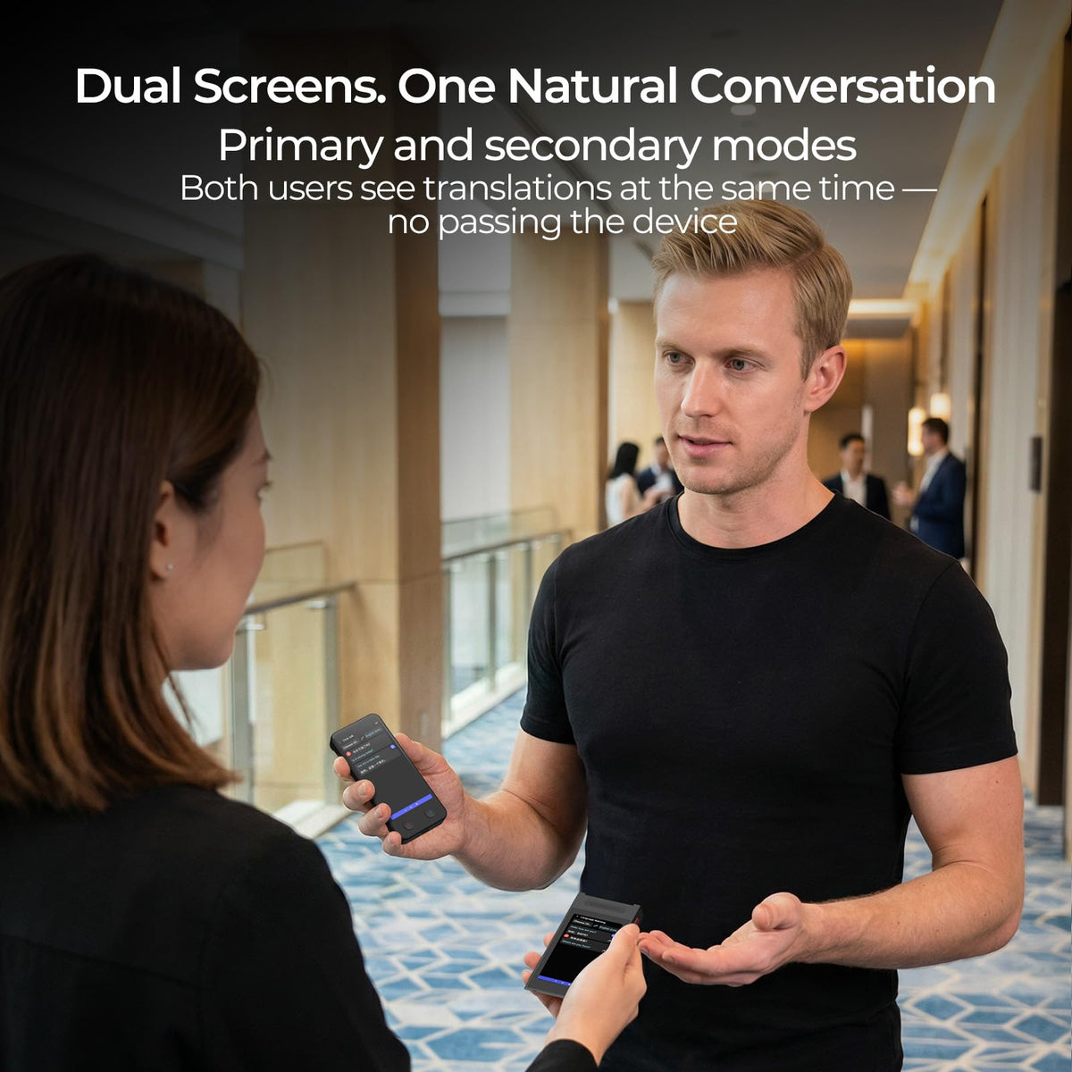 iTour Detachable Language Translator Device, Upgraded Instant Voice Translator, Real Time Dual Screen AI Translator with 139 Languages, Online & Offline & Photo & Group Chat & Text Translation
