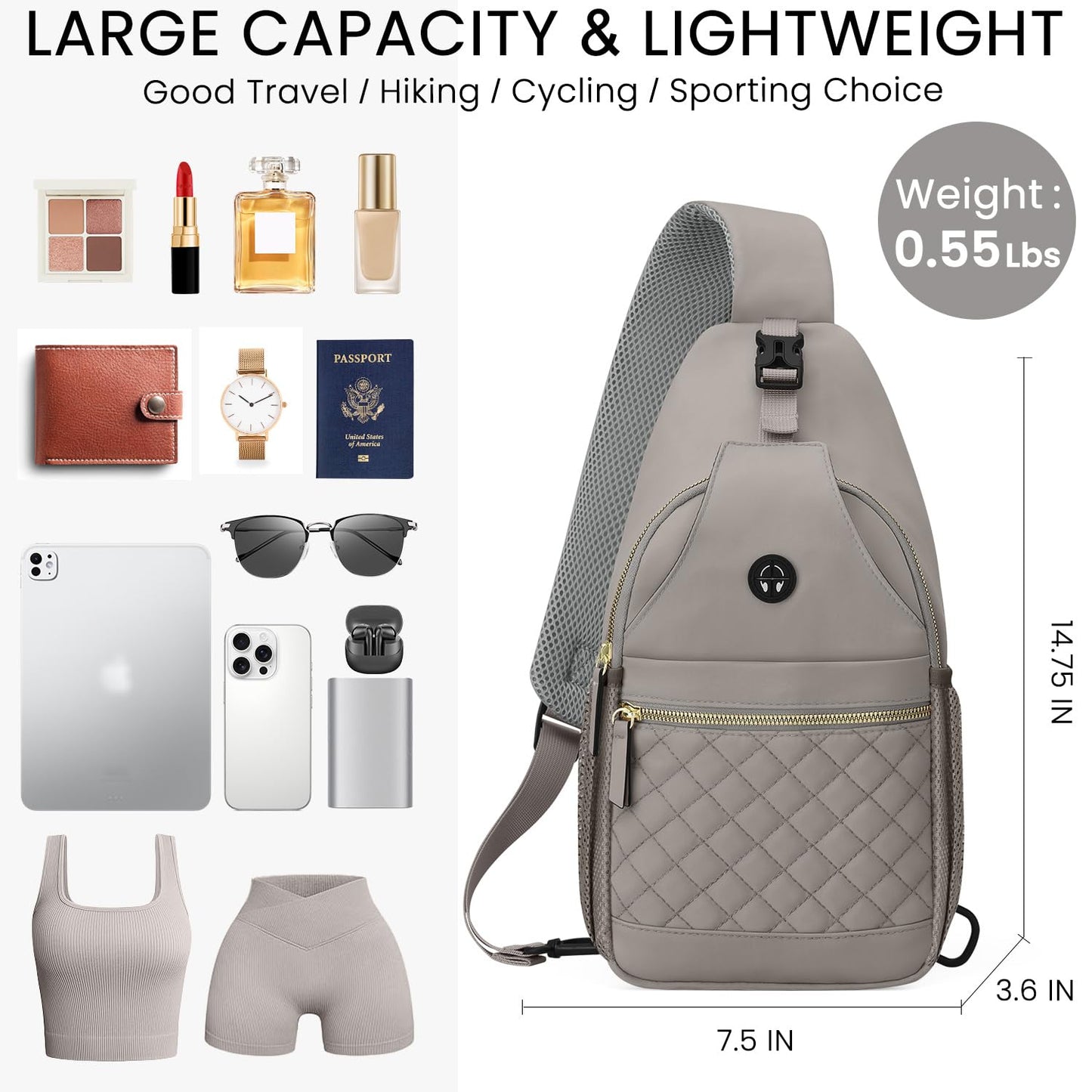 Small Crossbody Purses Bags for Women Men Travel, Chest Sling Bag Women Casual Cross Body Bag for Woman Sling Backpack