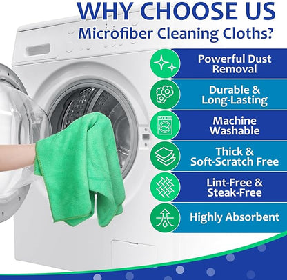 Newwiee 3 Pcs Extra Large Microfiber Cleaning Cloth 30" x 20" Washable Reusable