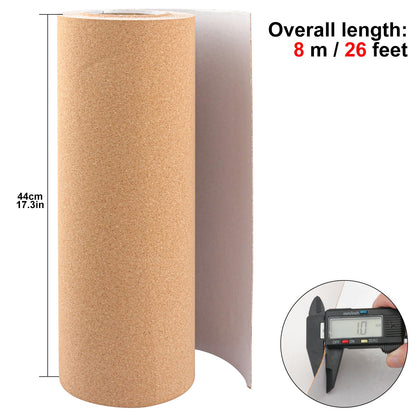 Yiksonyo 26 FT Length Self Adhesive Cork Roll, 17.3 Inch Width Self-Adhesive Cork Board Roll for Crafts, Home, and Office Decor, Easy to Use and Durable