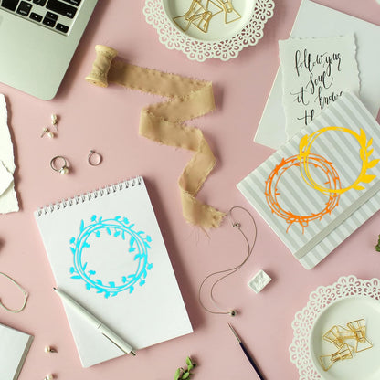 Nuenen 6 Pieces Wreath Die Cuts for Card Making Metal Circle Round Flower Die Cuts for Paper Crafts Border Stencils for Card Making Supplies DIY Craft, 6 Styles