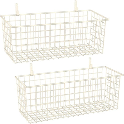 2 Sets Extra Large Hanging Wall Basket, WallmountedFruit Vegetable Toy Snack