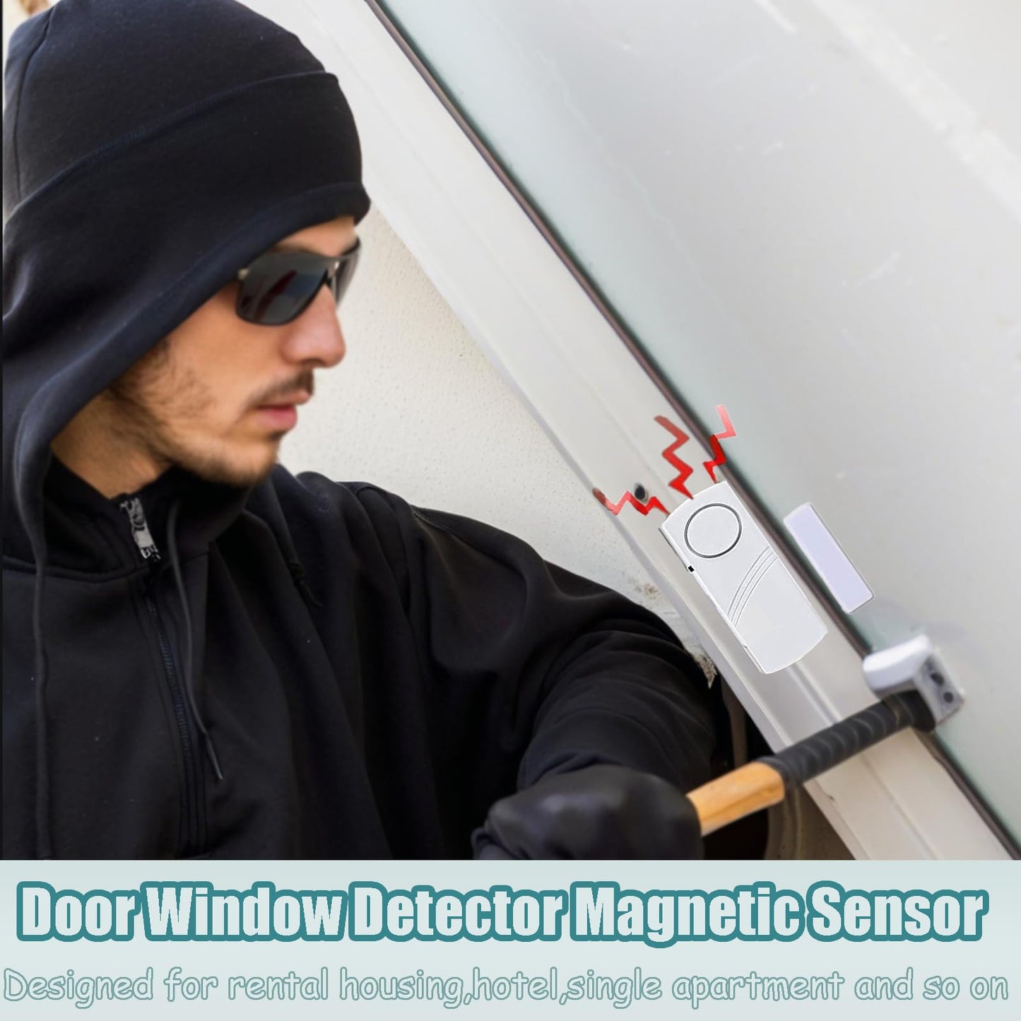 2 Pack Door Alarms for Home Security, Window Door Alarms, Window Alarm Sensors, DIY Protection Burglar Bell Alarm for Home,Office