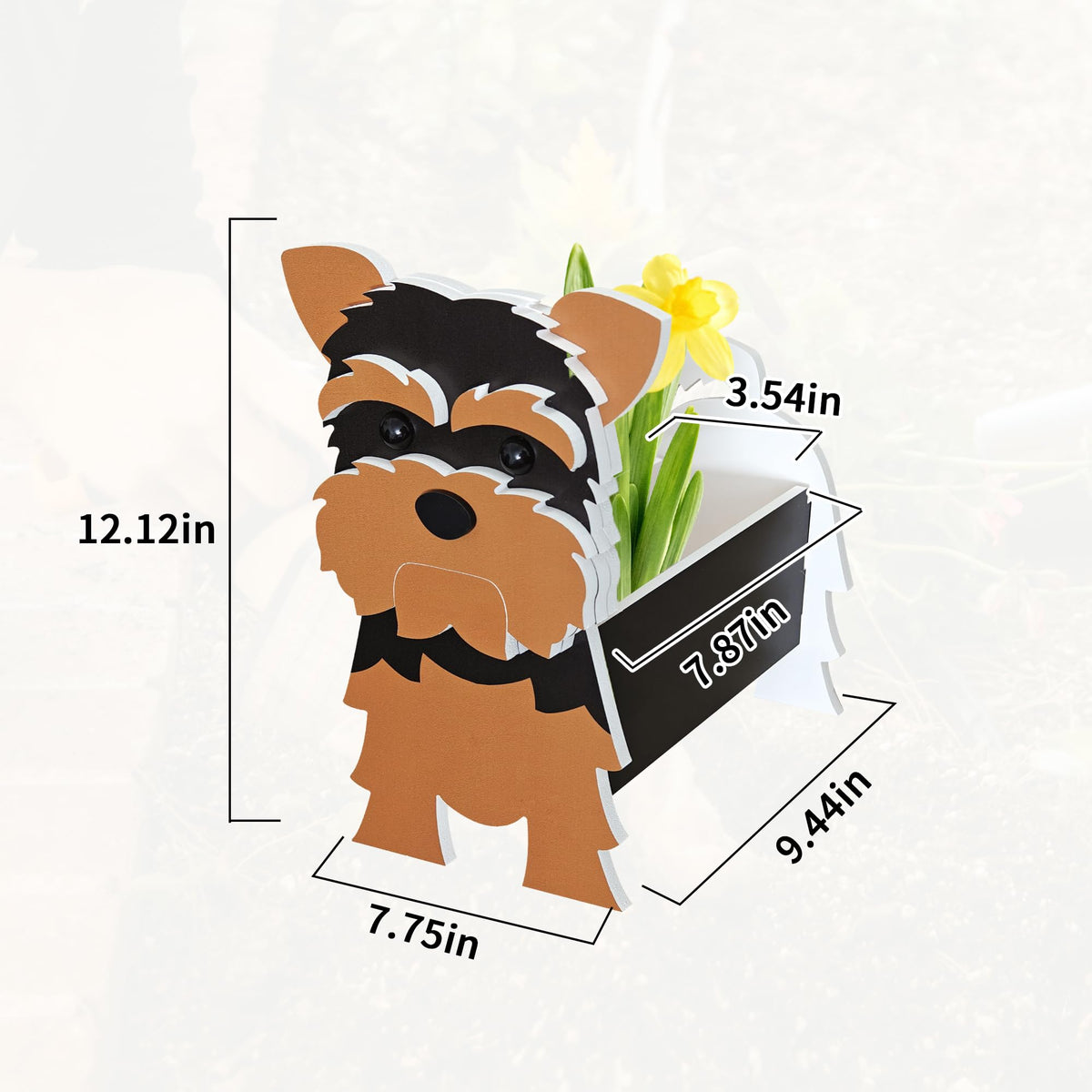 Lnakio Yorkshire Dog Planter, Cute Animal Shape Flower Planters, Plant Pots for Indoor/Outdoor Garden Decor, Unique Gifts/Souvenirs for Pet Lovers