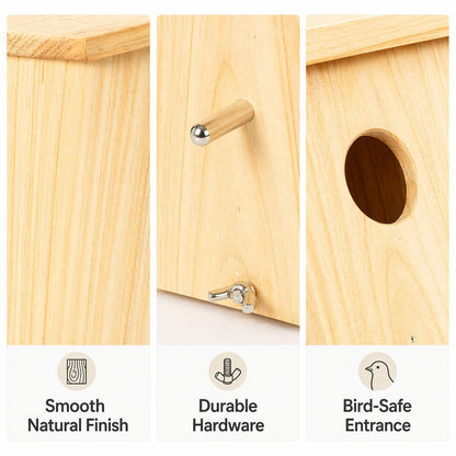 Wooden Bird Houses for Outside Birdhouses Nest Bluebird House for Cardinals Finch Wren Swallow for Garden Viewing 1B