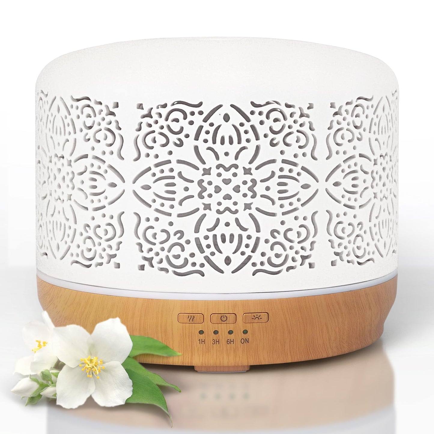 Earnest Living Essential Oil Diffuser White Ceramic Diffuser 100 ml Timers Night Lights and Auto Off Function Home Office Humidifier Aromatherapy Diffusers for Essential Oils