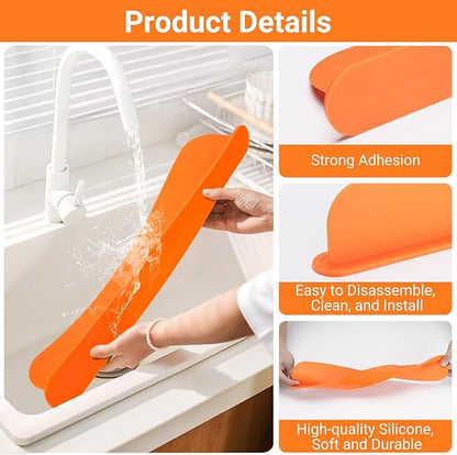 19.29 inch Sink Water Splash Guard, Silicone Sink Splash Guard, Backsplash