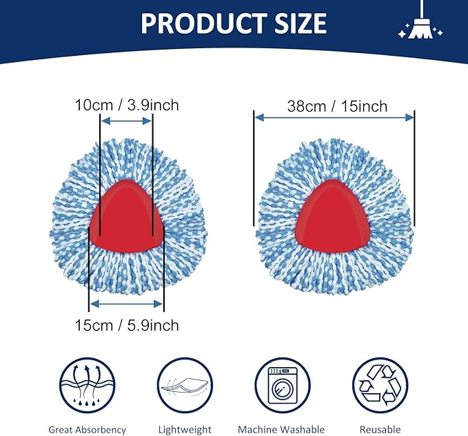 2 Pack Mop Head Replacement Compatiable