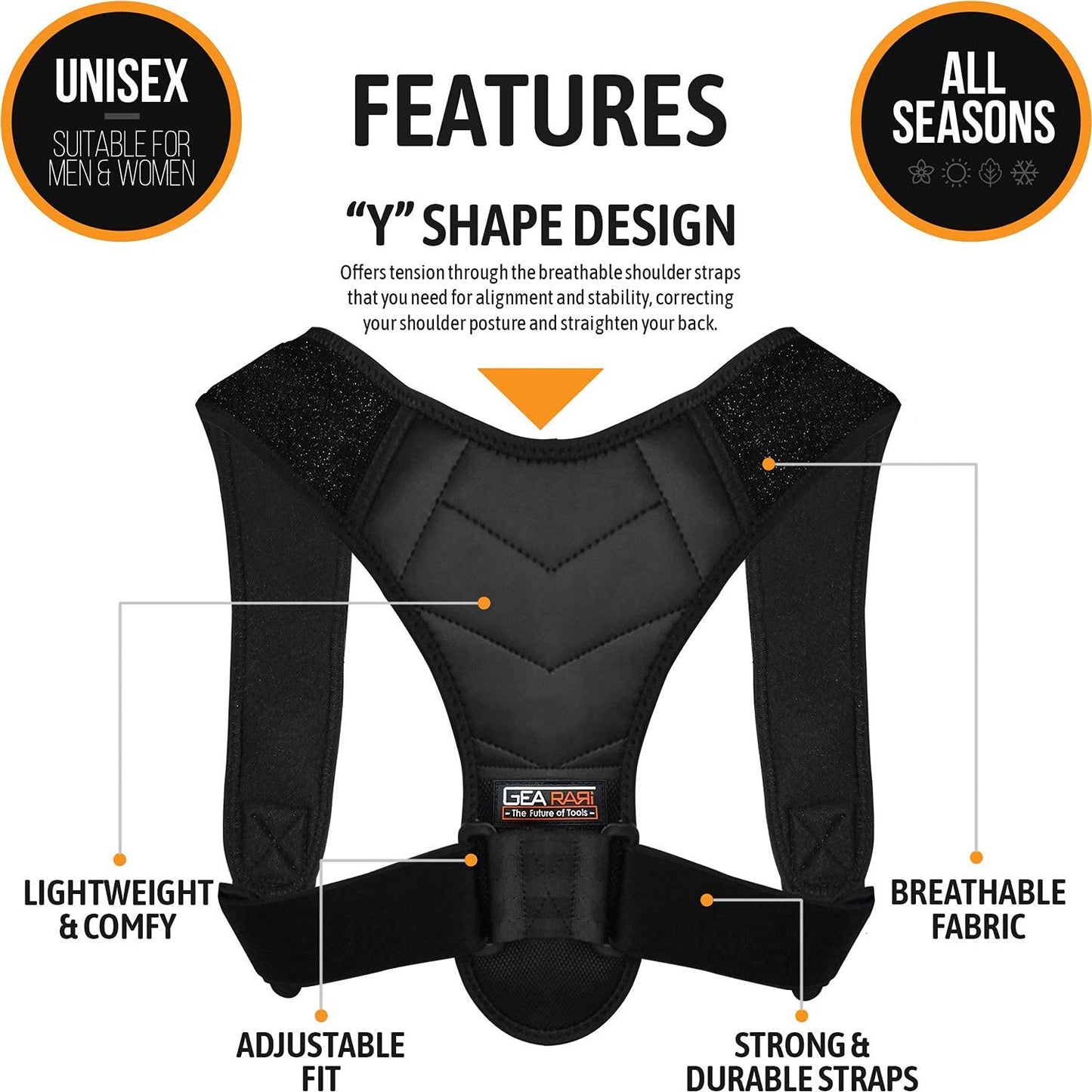 Posture Corrector for Men and Women, Bodywellness Fix Upper Back Brace for Clavicle Support, Adjustable Back Straightener and Providing Pain Relief from Neck, Back & Shoulder Under Clothes (Regular)