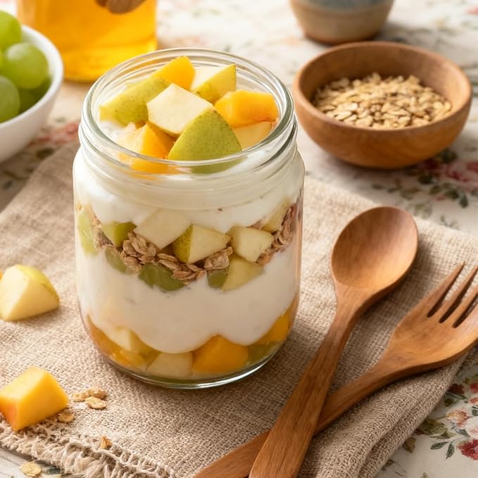 Overnight Oats Containers with Lids, 16oz Wide Mouth Mason Jars with Lids, 9 Pack Glass Jars with Airtight lid for Chia Pudding Yogurt Salad, Meal Prer Oatmeal Jars, Yellow