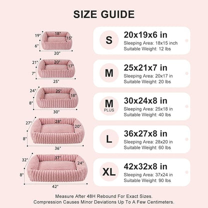 FURTIME Medium Dog Beds for Medium Dogs Washable, Orthopedic Dog Bed, Rectangle Warming Soft Calming Sleeping Puppy Bed Durable Pet Bed with Anti-Slip Bottom