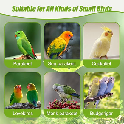 BWOGUE Automatic Bird Water Dispenser, 4.73 Fl Oz Parakeet Water Dispenser for Cage No Mess Suspended Bird Water Feeder for Cockatiel Budgie Conure Lovebirds