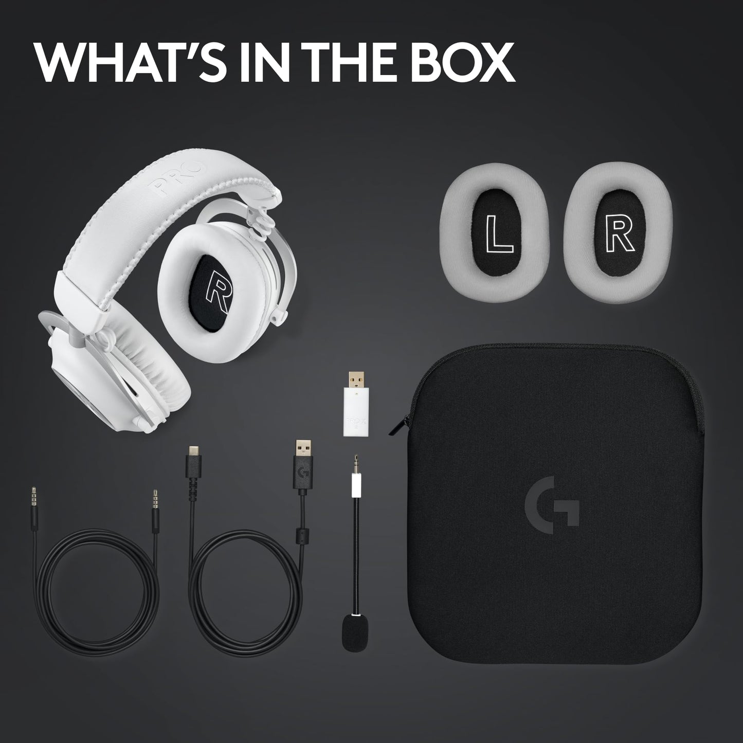 Logitech G PRO X 2 Lightspeed Wireless Gaming Headset: Wireless Gaming Headphones with Mic, 50mm Graphene Drivers, 2.02.0—7.1 Surround, Bluetooth/USB/3.5mm Aux, for PS4/PS5/PC/Nintendo Switch - White