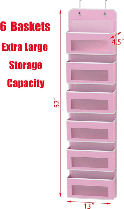 Simple Houseware 6 Clear Window Pocket Over Closet Door Storage Hanging