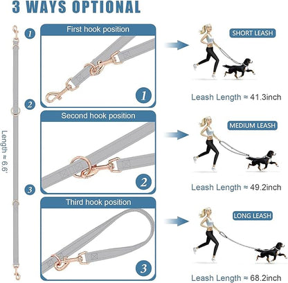 Soft Leather Dog Collar and Leash (6.6') Set - Stylish Rose Gold Heavy Duty Metal Buckle, 4 Adjustable Lengths Leash for Small Medium Large Dogs - Comfortable & Easy to Clean Grey XS(8"-12")