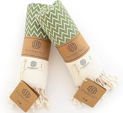 Madamelique Exclusive Hand Towels Set of 2-18 x 40 Inches