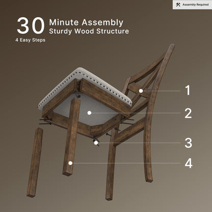 Signature Design by Ashley Moriville Modern Farmhouse 19" Upholstered Dining Room Chair, 2 Count, Brown