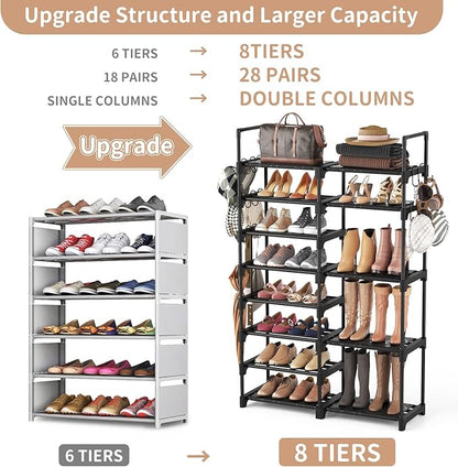 ROJASOP Shoe Rack Organizer, 8-Tier Metal Shoe Rack