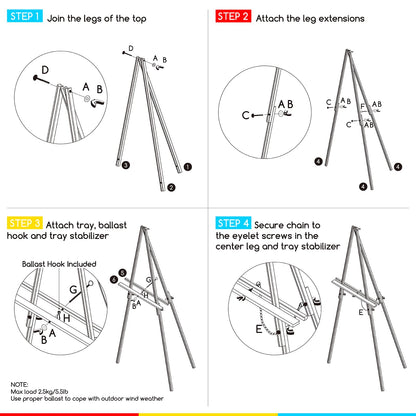 MEEDEN Wood Easel Stand for Display: Wooden Display Tripod Stand for Posters Pictures Paintings - Wedding Decor Holder for Welcome Sign