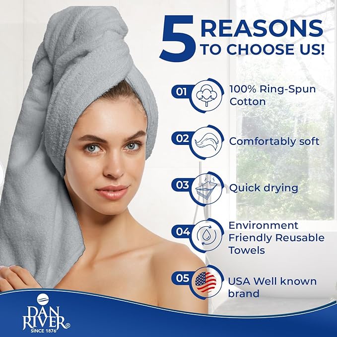 DAN RIVER 8 PC Luxury Bath Towels