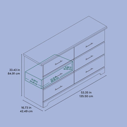 Storkcraft Brookside 6-Drawer Dresser (Driftwood) – GREENGUARD Gold Certified, Wood Dresser for Bedroom, Kids & Nursery Storage Chest, Safety Interlocking Drawers, Pre-Installed Tracks, Kids Chest