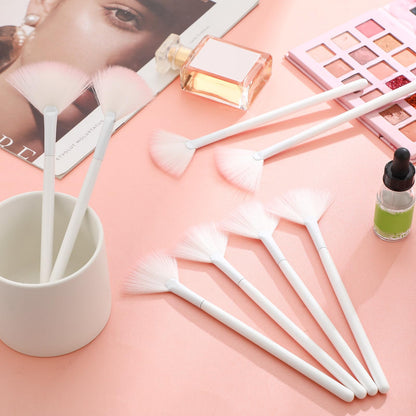 9 Pieces Facial Fan Mask Brushes, Soft Facial Applicator Brushes Tools for Peel Glycolic Makeup for Mud Cream(Champagne)