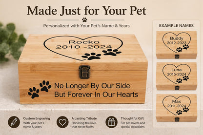 Personalized Pet Memory Box - Custom Pet Keepsake Box - Wooden Keepsake Box - Pet Memorial Box - Pet Momorial Gift