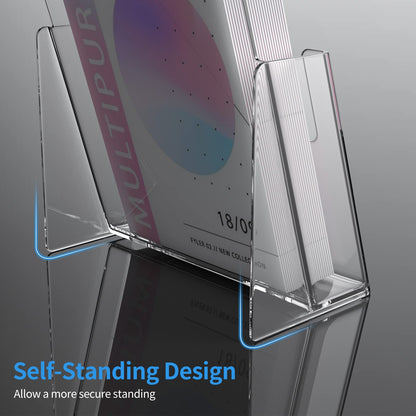 zavekia 2 Pack 6'' x 9'' Acrylic Brochure Holder,wide brochure leaflet booklet literature flyer catalog magazine. (6 x 9 in/ 2 Pack)