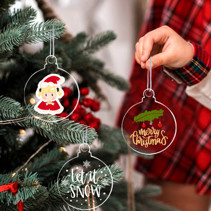 100 Pack Christmas Tree Ornaments Blanks, 3 Inch Clear Round Acrylic Flat Disc Ornaments Blanks Christmas DIY Crafts Transparent Circle Discs for Xmas Winter New Year Party Hanging Decorations
