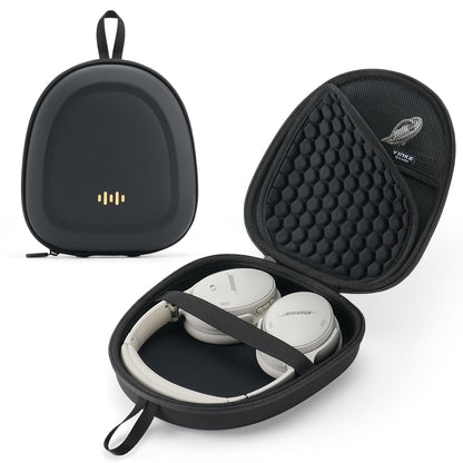 Headphone Hard Case Replacement for Bose QuietComfort/Sony WH-CH/JBL/Soundcore Anker Over-Ear Headphones, Super-Slim Upgrade PU Universal Portable Travel Organizer Bag (Black)