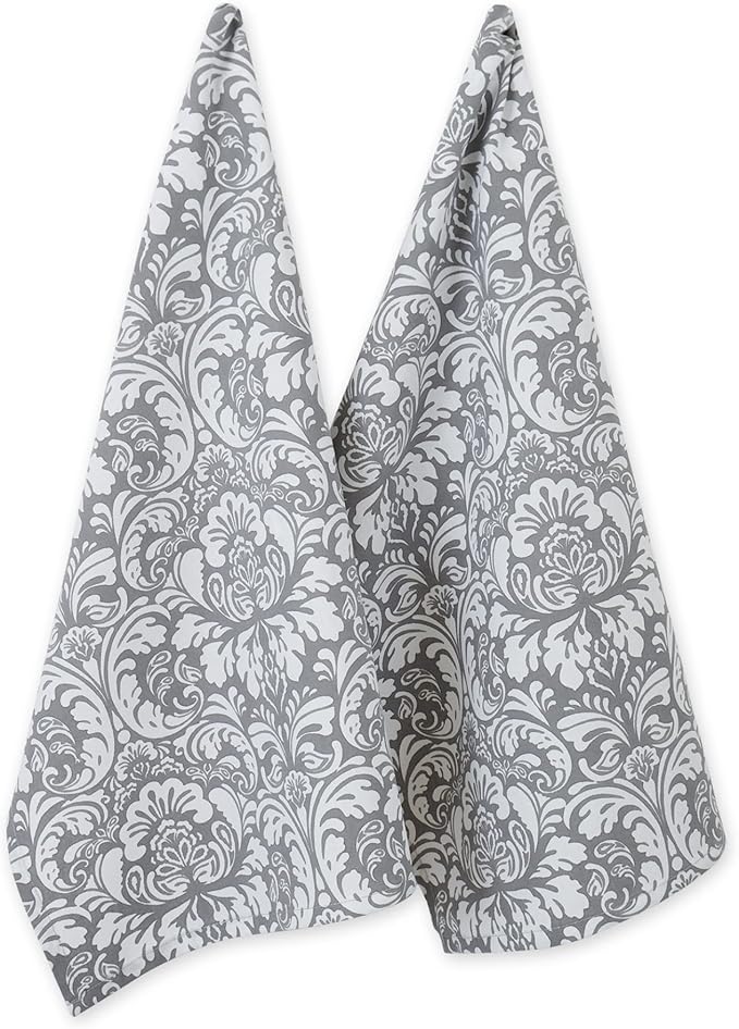 DII Cotton Dish Towel Set Damask Print