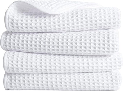 POLYTE 430 GSM Microfiber Lint Free Hand Towel, 16 x 30 in, 4 Pack