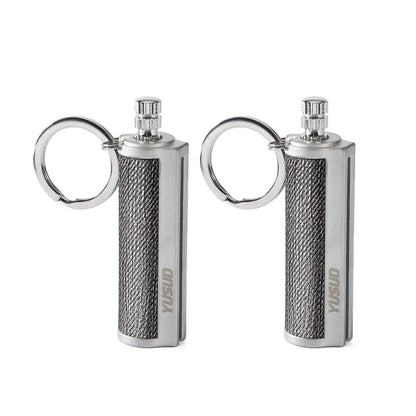 YUSUD 2 Pack Permanent Match Infinity Lighter with Multitool Keychain, Reusable Waterproof Match Strike Anywhere, Forever Flint Fire Starter for Outdoor Survival Tool for Men